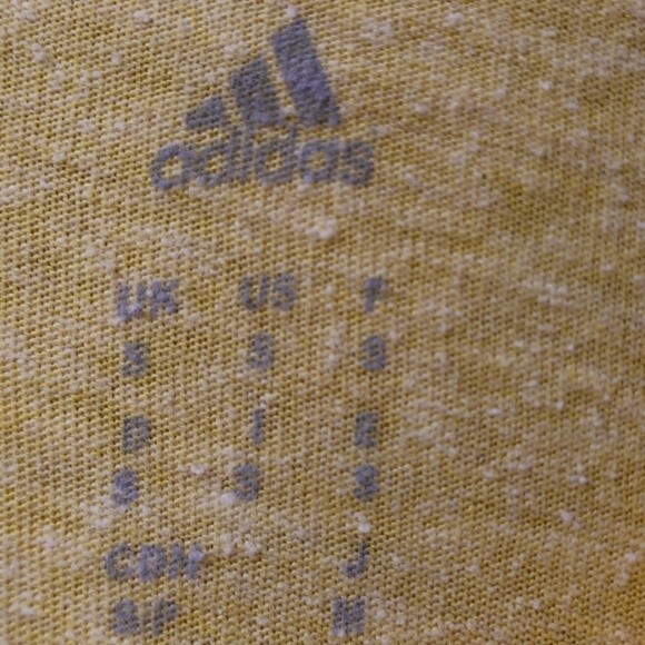 Adidas Yellow Spellout Tshirt Small - Picture 11 of 11